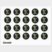 Sticker Rond Elf Dabbing Soccer Player Christmas Dab Xmas  (Feuille)