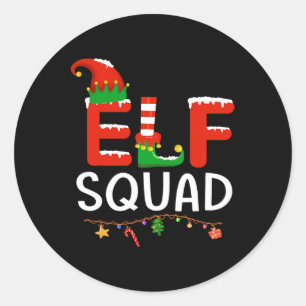 Sticker Rond Elf Famille de Noël Correspondant Pajamas Hommes F