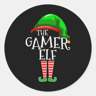 Sticker Rond Elf Family Matching Group Christmas Gig Vidéo Cade