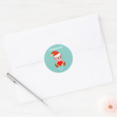 Sticker Rond Elf mignon sur texte Turquoise et fait main (Enveloppe)
