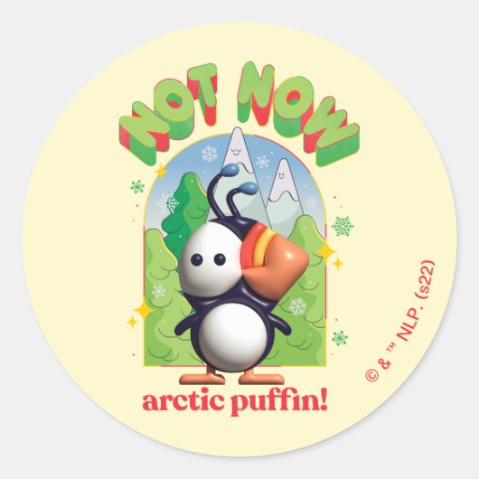 Sticker Rond Elf the Movie | Pas maintenant Arctic Puffin! (Devant)