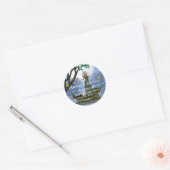 Sticker Rond Elfe avec Imaginaire Chat Blanc Retourner l'adress (Enveloppe)