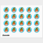 Sticker Rond Elfe de Noël souriant (Feuille)