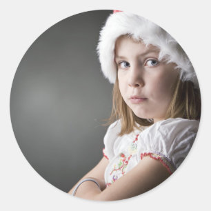 Sticker Rond elfe grincheux de Noël