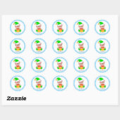 Sticker Rond Elfe vert mignon Merci (Feuille)