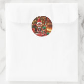 Sticker Rond Elfes de Noël avec cadeaux AI Image (Sac)