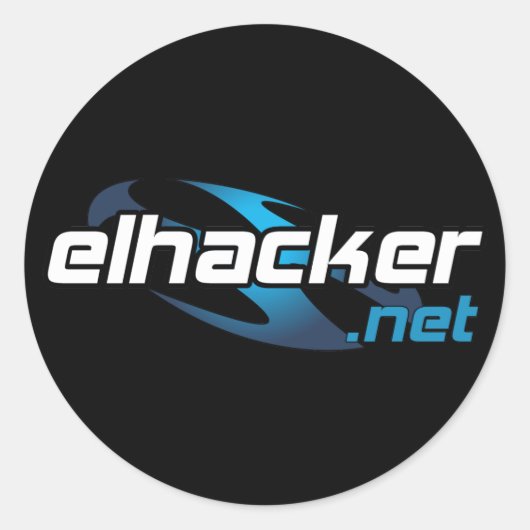 Sticker Rond elhacker.net black (Devant)