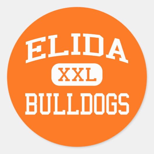 Sticker Rond Elida - Bulldogs - Lycée Elida - Elida Ohio (Devant)