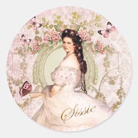 Sticker Rond Elisabeth of Bavaria, Empress of Austria Sissi (Devant)
