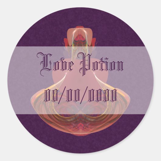 Sticker Rond Elixir de Love Potion Bouteille Fractal (Devant)