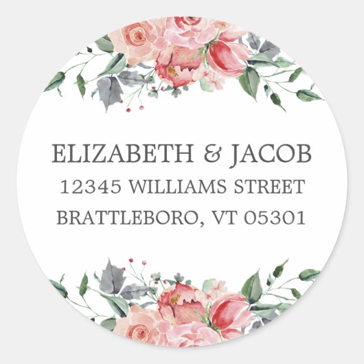 Sticker Rond Elizabeth Retourner Adresse Mariage Enveloppe Scea (Devant)