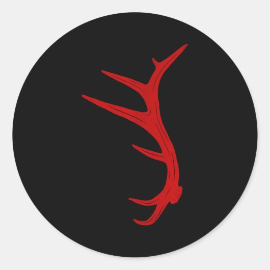 Sticker Rond Elk Hunting Bull Antler Shed  (Devant)