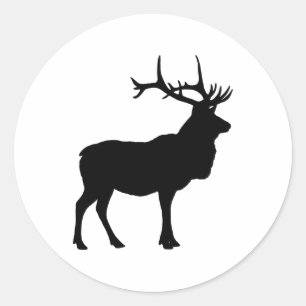 Sticker Rond Elk Silhouette
