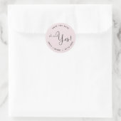 Sticker Rond Elle A Dit Oui ⎢ Enregistrer L'Autocollant Date (Sac)