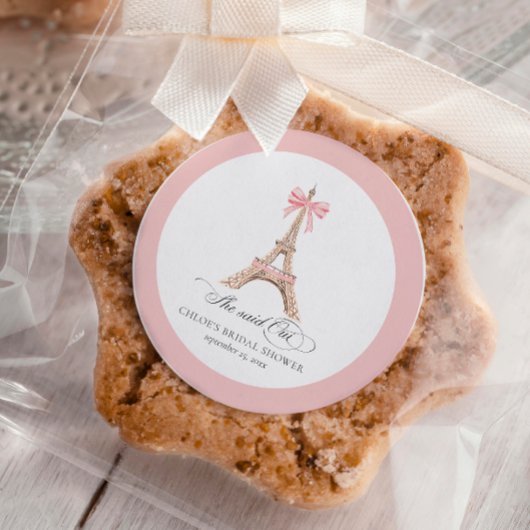 Sticker Rond Elle a dit Oui Paris Arc Eiffel RECEPTION DE MARIE