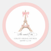 Sticker Rond Elle a dit Oui Paris Tour Eiffel RÉCEPTION DE MARI (Devant)