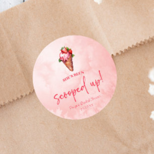 Sticker Rond Elle a été écumée ! Glace Mariage Shower