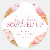 Sticker Rond Elle a été enlevée Ice Cream Bridal Shower (Devant)