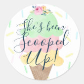 Sticker Rond Elle a été ramassée Fête de mariage de glace (Devant)