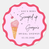 Sticker Rond Elle a été ramassée Rose Rouge Vague Mariage (Devant)