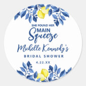 Sticker Rond Elle a trouvé sa douche de nuptiale « Main Squeeze (Devant)