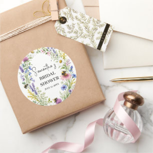 Sticker Rond Elle a Trouvé sa Fête de Mariage de l'Abeille à Mi