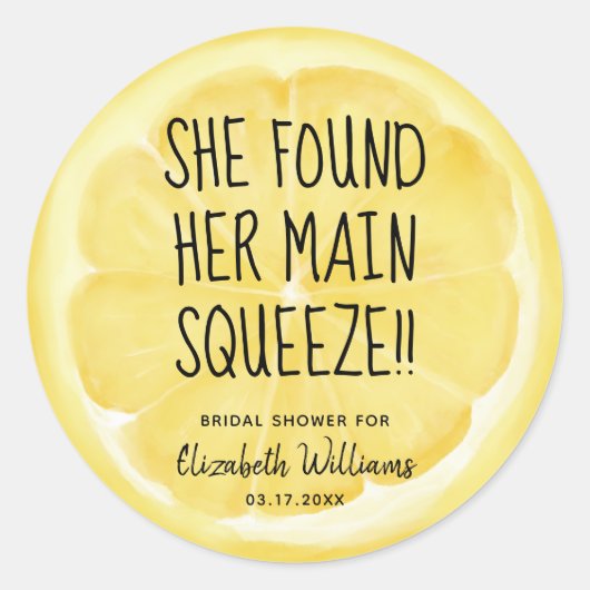 Sticker Rond Elle A Trouvé Sa Principale Squeeze Lemon Slice (Devant)