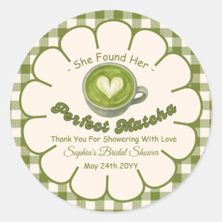 Sticker Rond Elle a trouvé sa robe de mariée parfaite Matcha