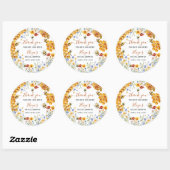 Sticker Rond Elle a Trouvé Son Abeille Merci Baby Shower (Feuille)