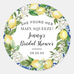 Sticker Rond Elle a trouvé son Cla Squeeze de mariage Lemon