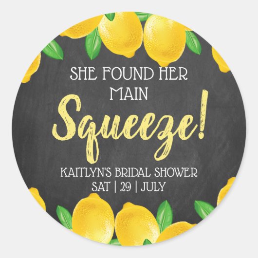 Sticker Rond Elle a trouvé son Lemon Bridal Shower (Devant)