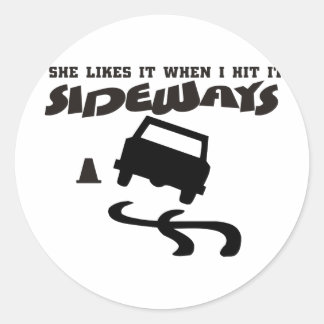 Sticker Rond elle aime qu'il soit latéralement DRIFT avec CAR 2