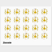 Sticker Rond Elle ananas (Feuille)