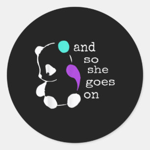 Sticker Rond Elle Continue - Semicolon Cadeau Prévention Suicid