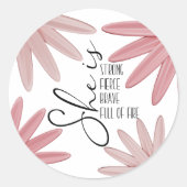 Sticker Rond elle est courageuse (Devant)