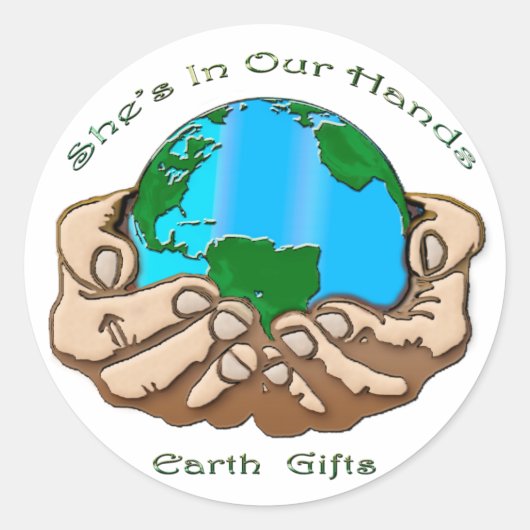 Sticker Rond ELLE EST DANS NOTRE collection MAINS (Devant)