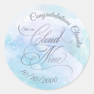 Sticker Rond Elle est sur un nuage, enterrement de vie de jeune
