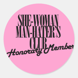 Sticker Rond Elle Femme Man Hater's Club