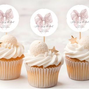 Sticker Rond Elle noue la Fête des mariées de noeud