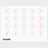 Sticker Rond Elle noue le noeud Douche Coquette rose douce (Feuille)
