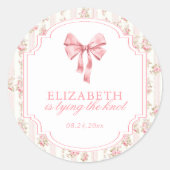 Sticker Rond Elle noue le nœud papillon Coquette Bow Enterremen (Devant)