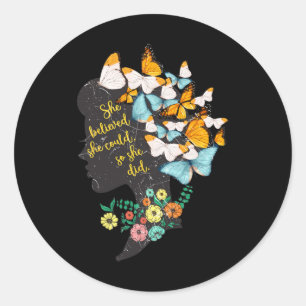 Sticker Rond Elle Pouvait Le Faire Pour Qu'Elle Fasse Une Chemi