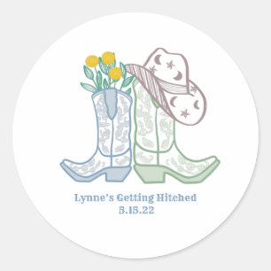 Sticker Rond Elle se fait hisser Bachelorette Rodeo Cowgirl