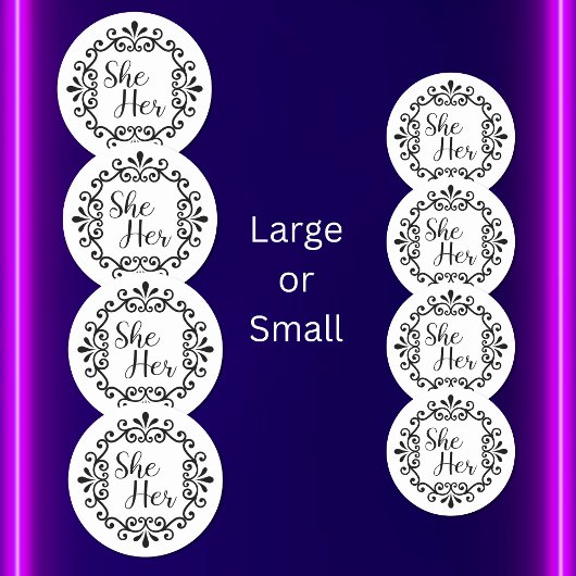 Sticker Rond Elle Son Cadre Fancy