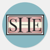 Sticker Rond Elle son pronom transféminin (Devant)