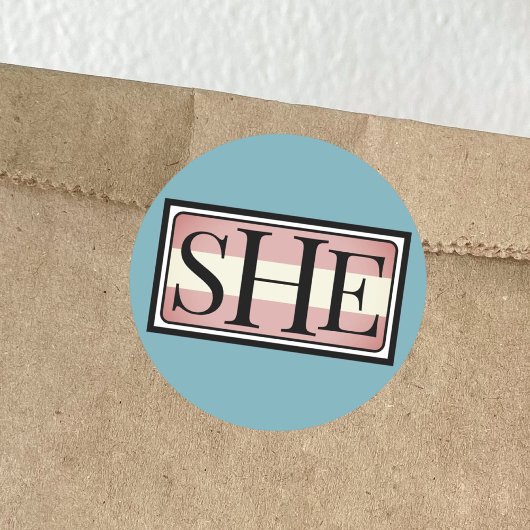 Sticker Rond Elle son pronom transféminin