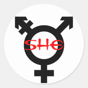Sticker Rond Elle Transgenre