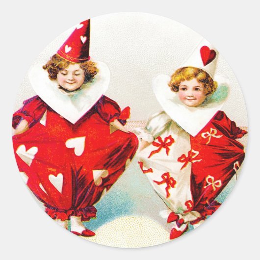 Sticker Rond Ellen H. Clapsaddle Pierrot Children (Devant)