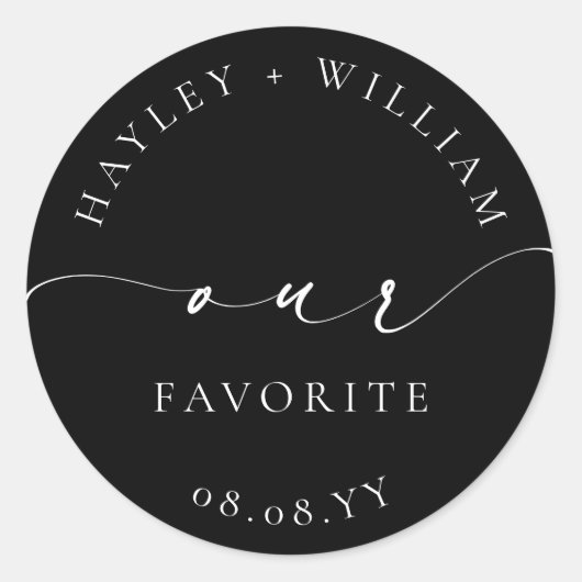 Sticker Rond Ellesmere Notre Préféré Black (Devant)