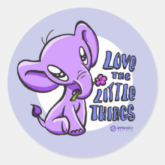 Sticker Rond Elli : Aimez l'autocollant pour éléphant Little Th
